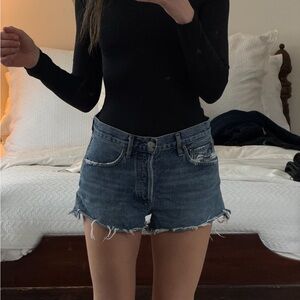 Agolde Classic Blue Denim Shorts